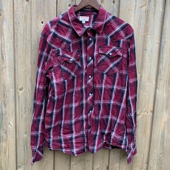 True Religion Long Sleeve Western Shirt XXL Red - Picture 1 of 4